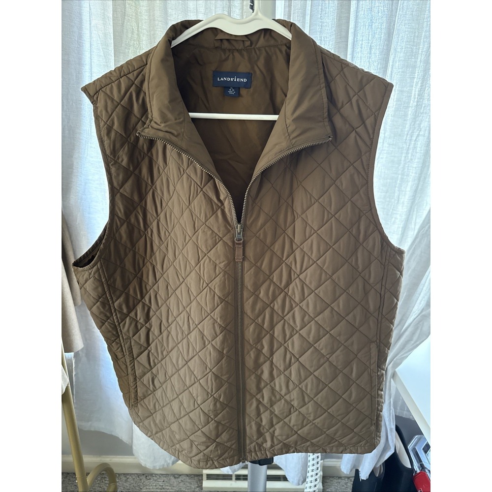 Lands' End Women's ThermoLite Quilted Brown Vest XL